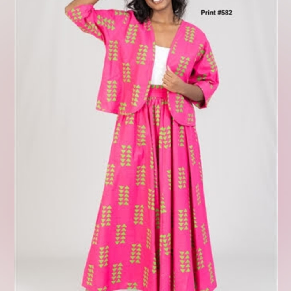 African print 2pc skirt set